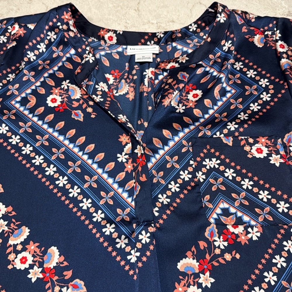 🧡 LIZ CLAIBORNE SHORT-SLEEVE BLOUSE